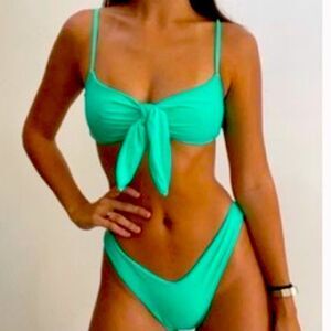 Bright turquoise bikini set